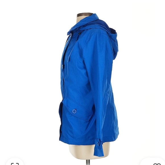 Lands’ End Rain Windbreaker Hooded Royal Blue Jacket Women’s Size XS (4-6) - Picture 11 of 11